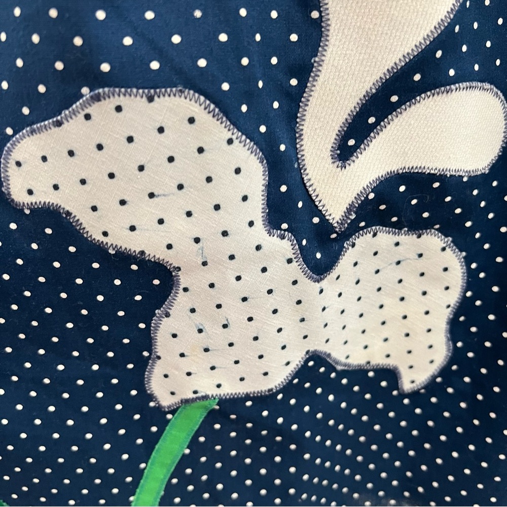 Vintage Ava Bergman Swirl Embroidered Floral Polka Dot Dress - Picture 5 of 7